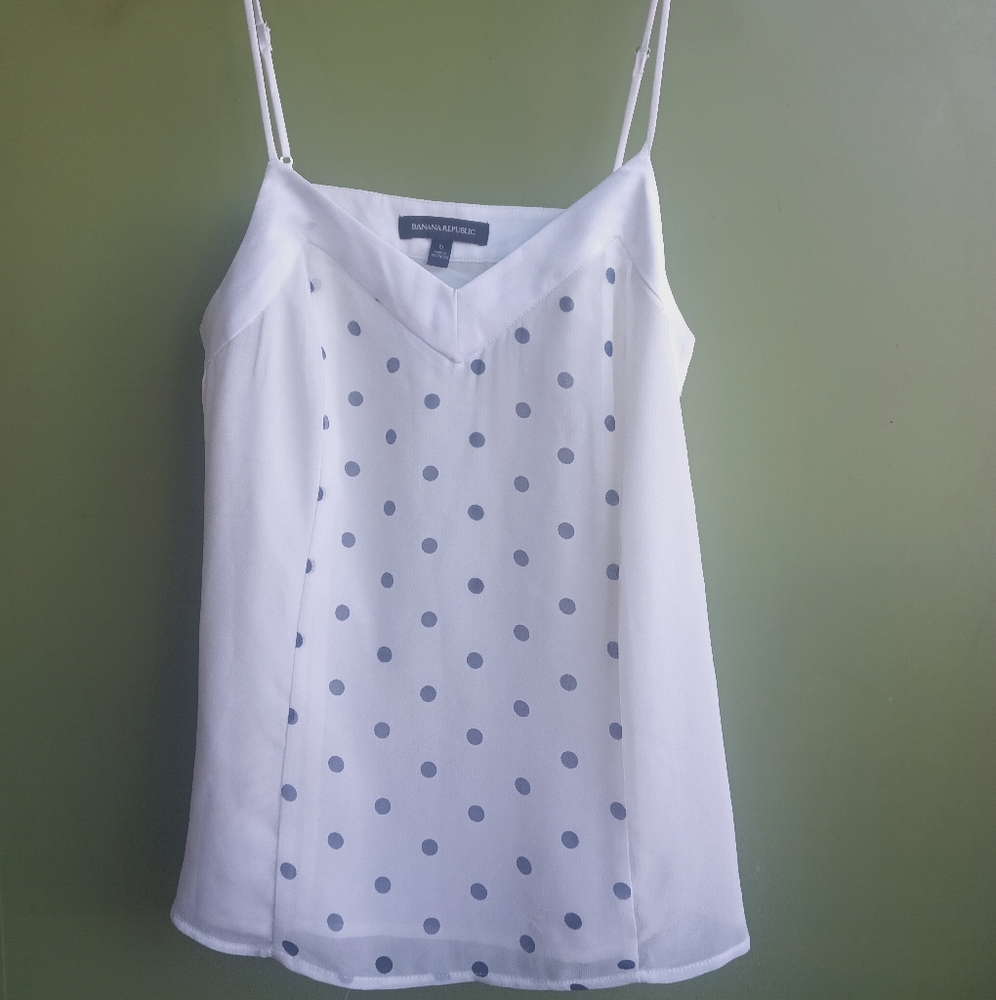 Banana Republic Elegant White polka dot Blouse